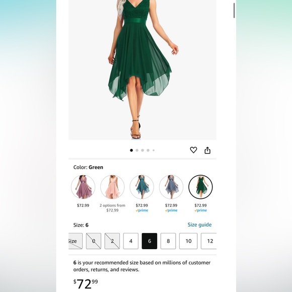 NWT Ever-Pretty women’s size 6 (or medium) A-line dress - Picture 3 of 9